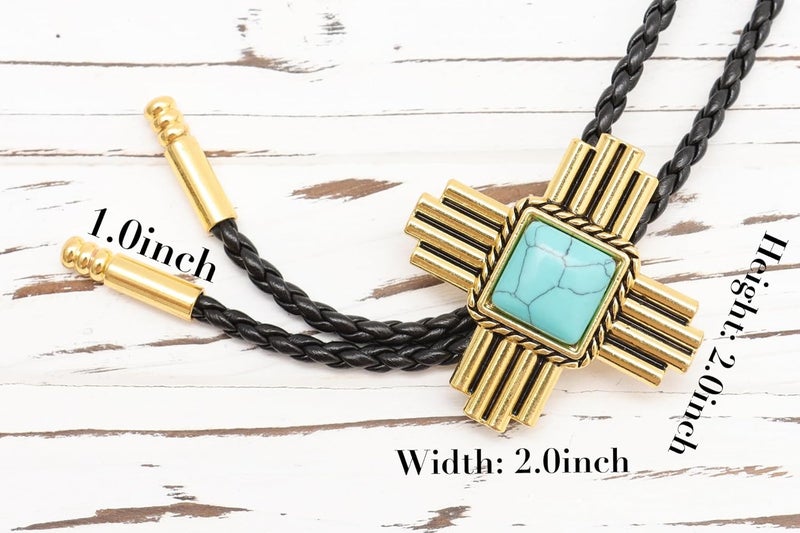 Wentur Stone Bolo Ties for Men Western - Vintage Cowboy Bolo Tie for Women Western Costume Accessories - Image 3